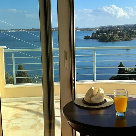 Liberty - Classic Luxury Sea View With Private Pool, Panoramic Views To & Corfu Old Town וילה *